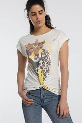 Camiseta leopardo/ Crudo/ Lois