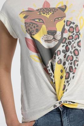 Camiseta leopardo/ Crudo/ Lois