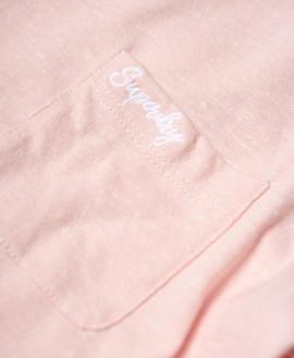 Camiseta Cuello Pico Rosa Superdry para Mujer