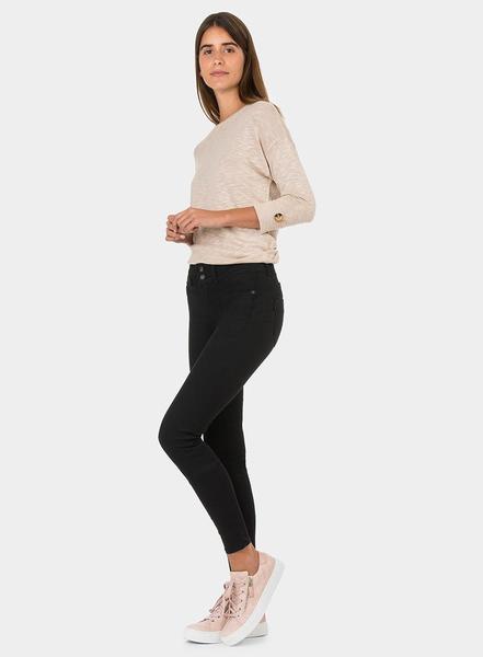 Jeans One Size Double-Up Negro Tiffosi para Mujer