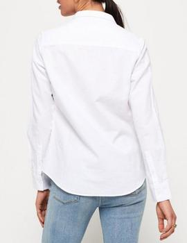 Camisa Oxford Superdry Blanca para Mujer