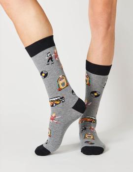 BE SOCKS CALCETINES BE ROCKABILLY GRIS