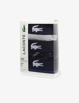 LACOSTE PACK3 BOXERS MARINO GRIS