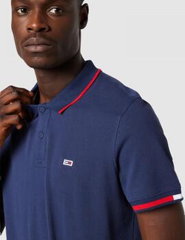 TOMMY JEANS POLO NAVY RED FLAG