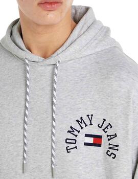 TOMMY HOODIE GRIS ARCHED LOGO