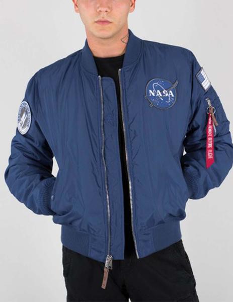Cazadora MA-1 NASA Azul Alpha Hombre