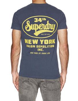 Camiseta Demolition Crew Rich Navy Superdry para Hombre