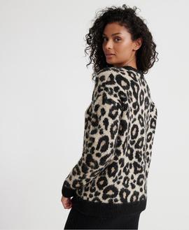 Jersey Lisa Leopard Marron Superdry para Mujer