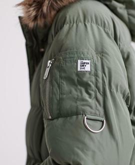 Luxe longline Puffer Verde Superdry para Mujer