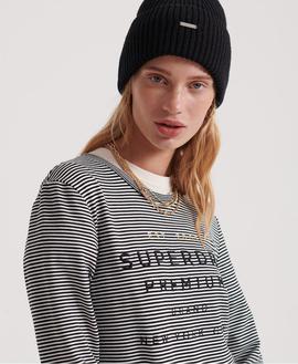 Camiseta Dune Stripe Graphic Negro Superdry para Mujer