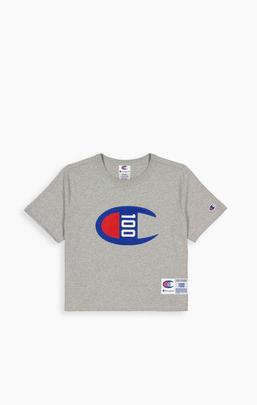 Camiseta Cuello Caja Logo100 Grey Champion