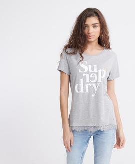 Tee Tilly Lace Graphic/ Grey Marl/ Superdry